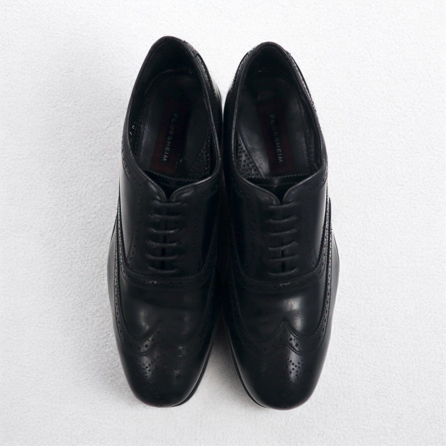 FLORSHEIM ウイングチップ フルブローグ メダリオンシューズ 28.5cm ブラック レザー 17066-01