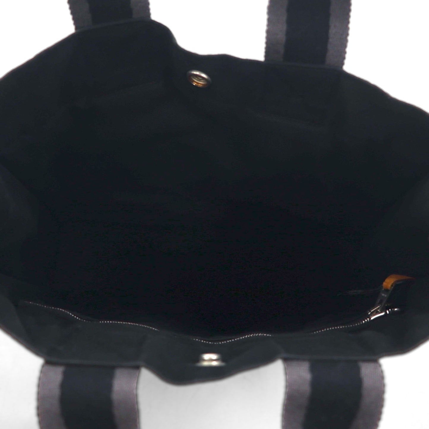 HERMES フールトゥ PM トートバッグ ハンドバッグ ブラック コットン キャンバス フランス製