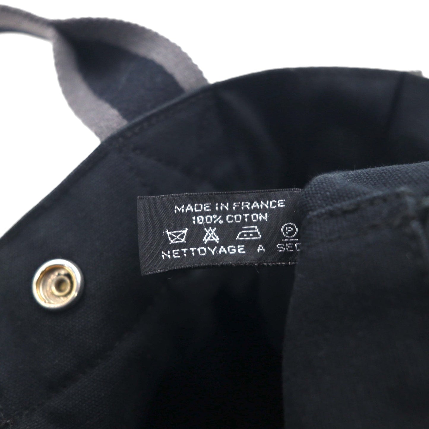 HERMES フールトゥ PM トートバッグ ハンドバッグ ブラック コットン キャンバス フランス製