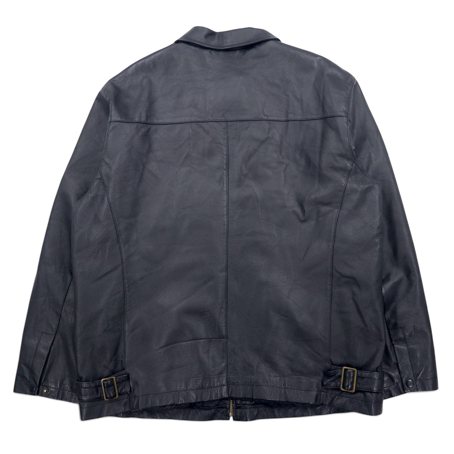 90年代 RETREAT ジップアップ レザージャケット XL ブラック レザー