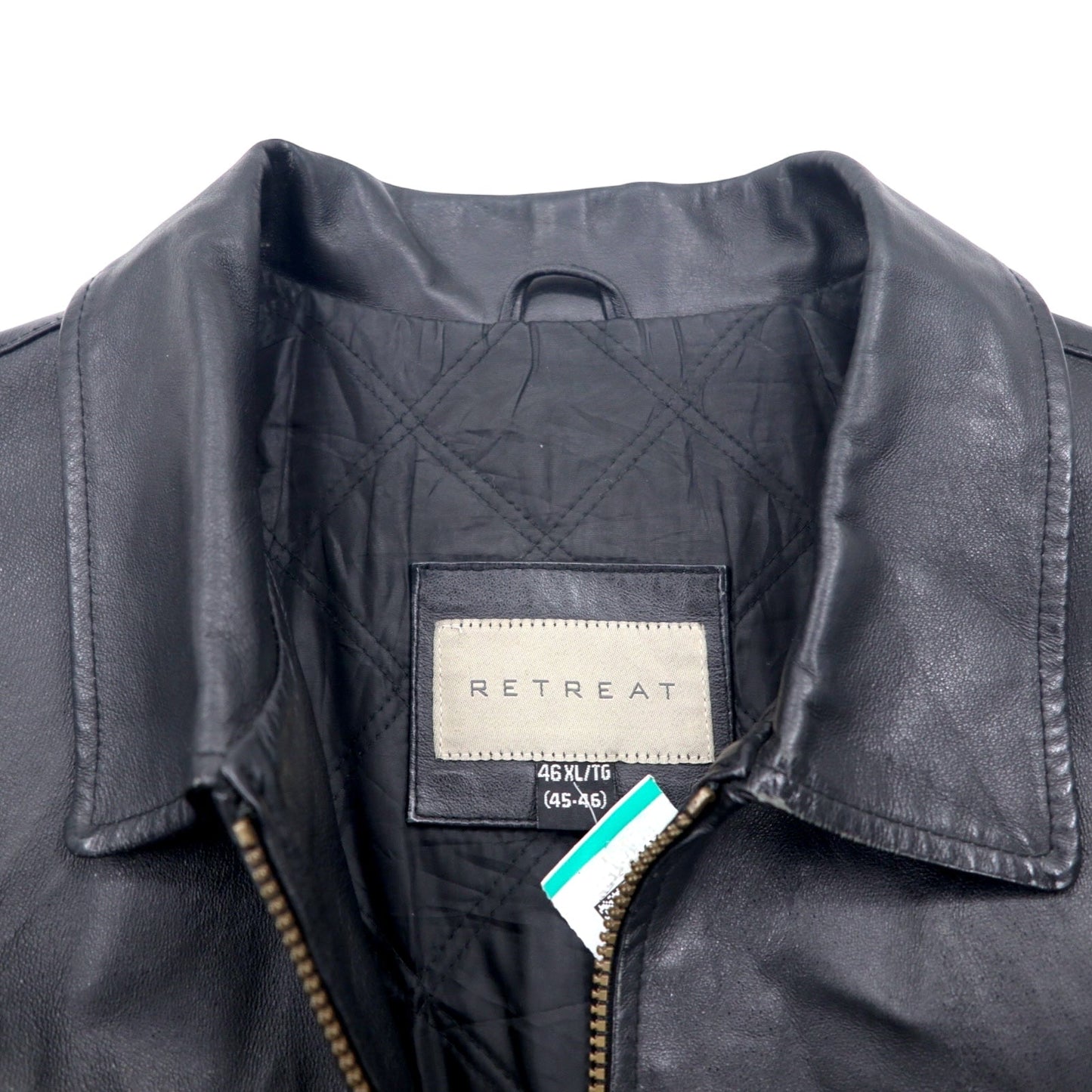 90年代 RETREAT ジップアップ レザージャケット XL ブラック レザー