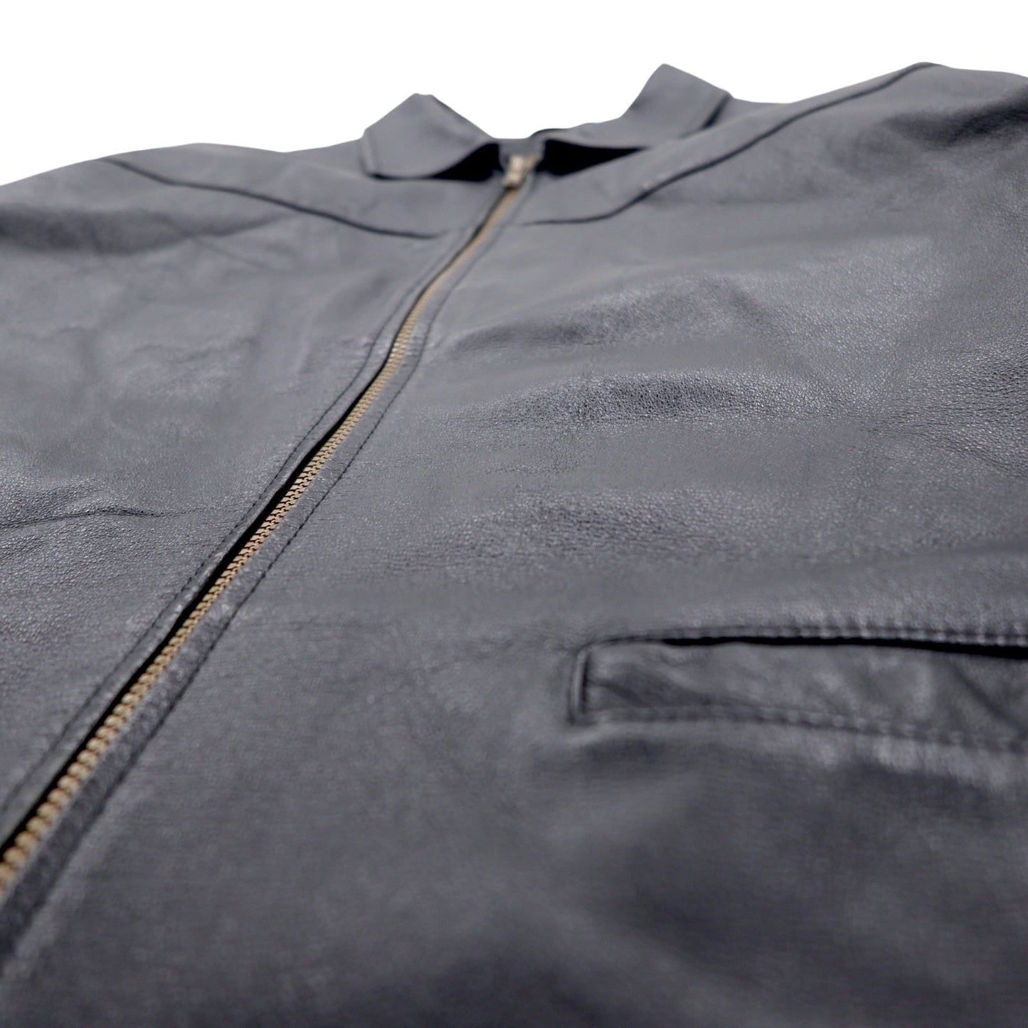 90年代 RETREAT ジップアップ レザージャケット XL ブラック レザー