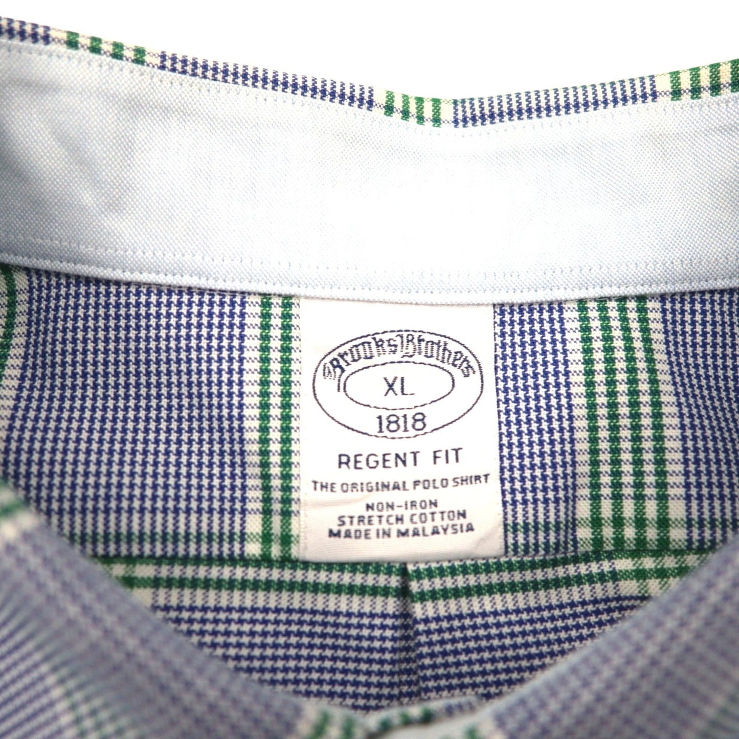 Brooks Brothers REGENT FIT オックスフォード ボタンダウンシャツ XL ブルー チェック コットン