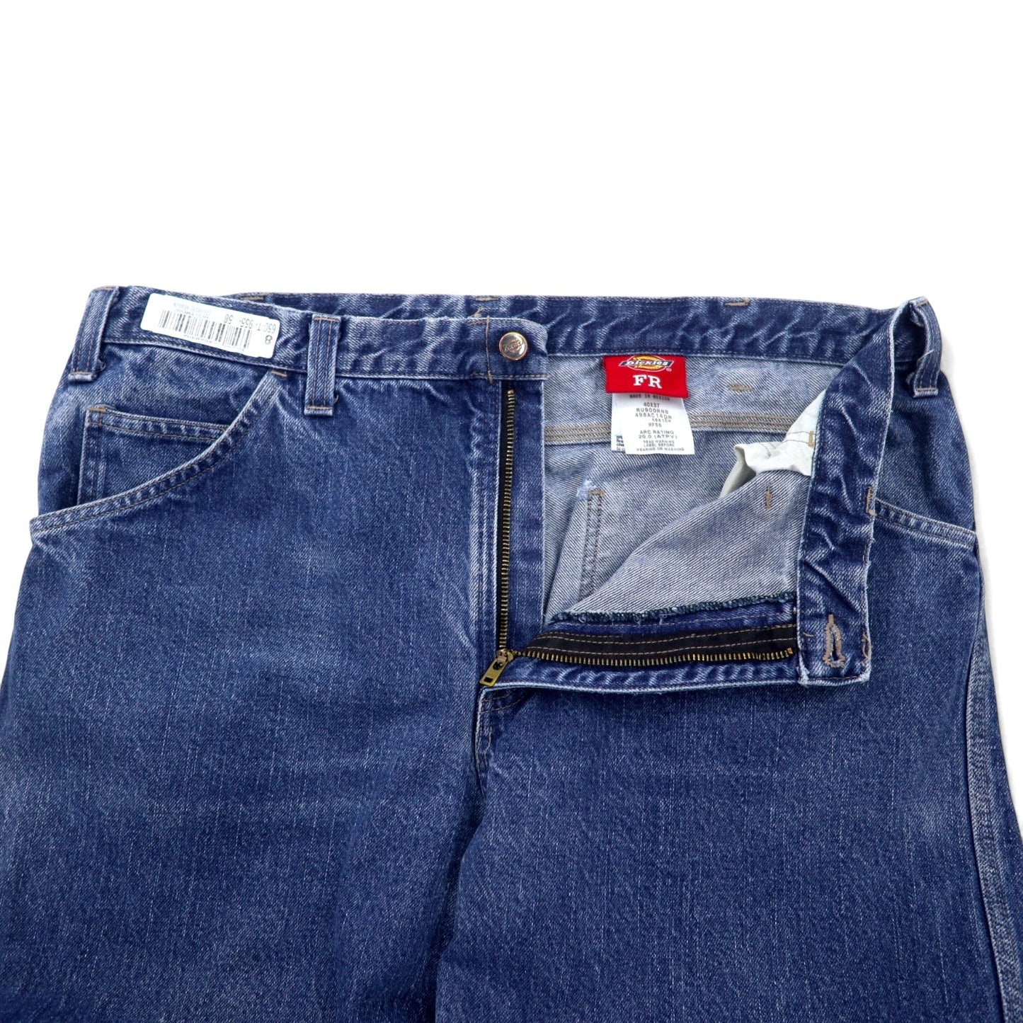 DICKIES FR バギー ワイド デニムパンツ 難燃性 ペインターパンツ 40 ブルー コットン FR Flame Resistant メキシコ製