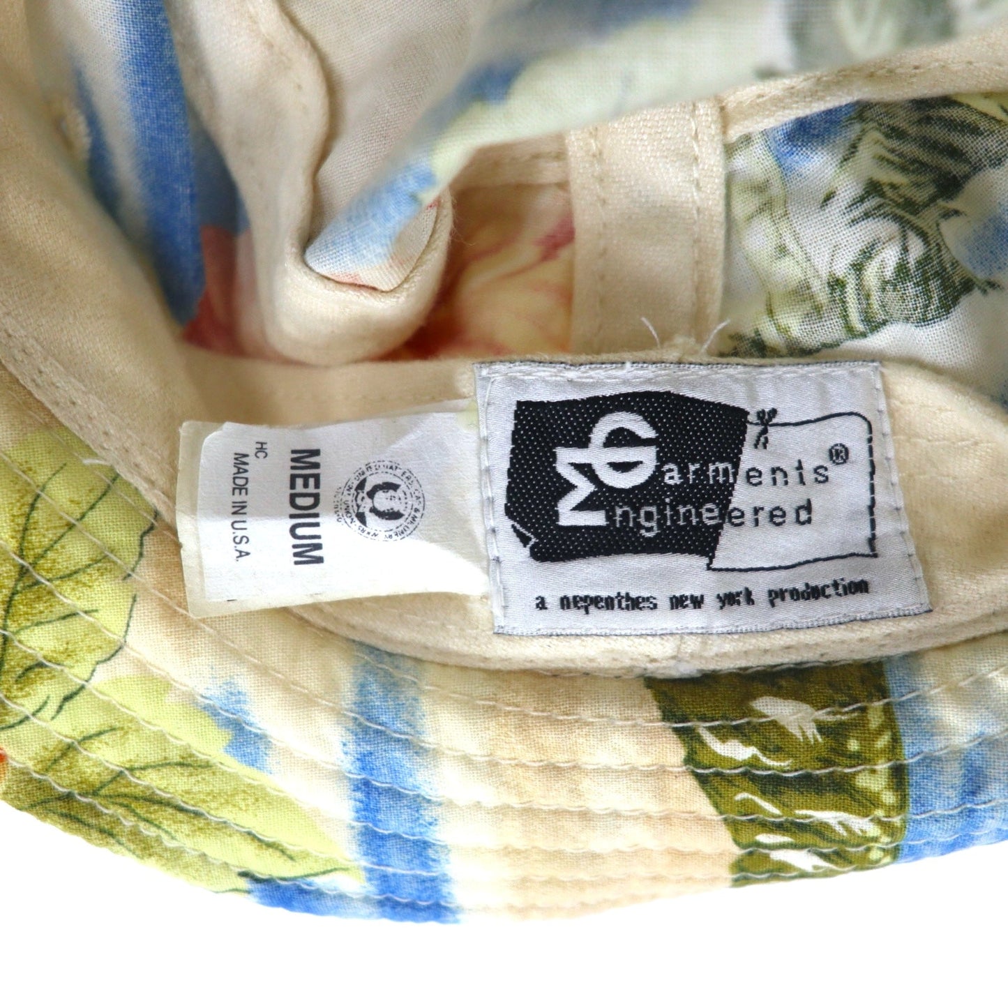 Engineered Garments USA製 バケットハット M マルチカラー コットン ビーチ ハイビスカス