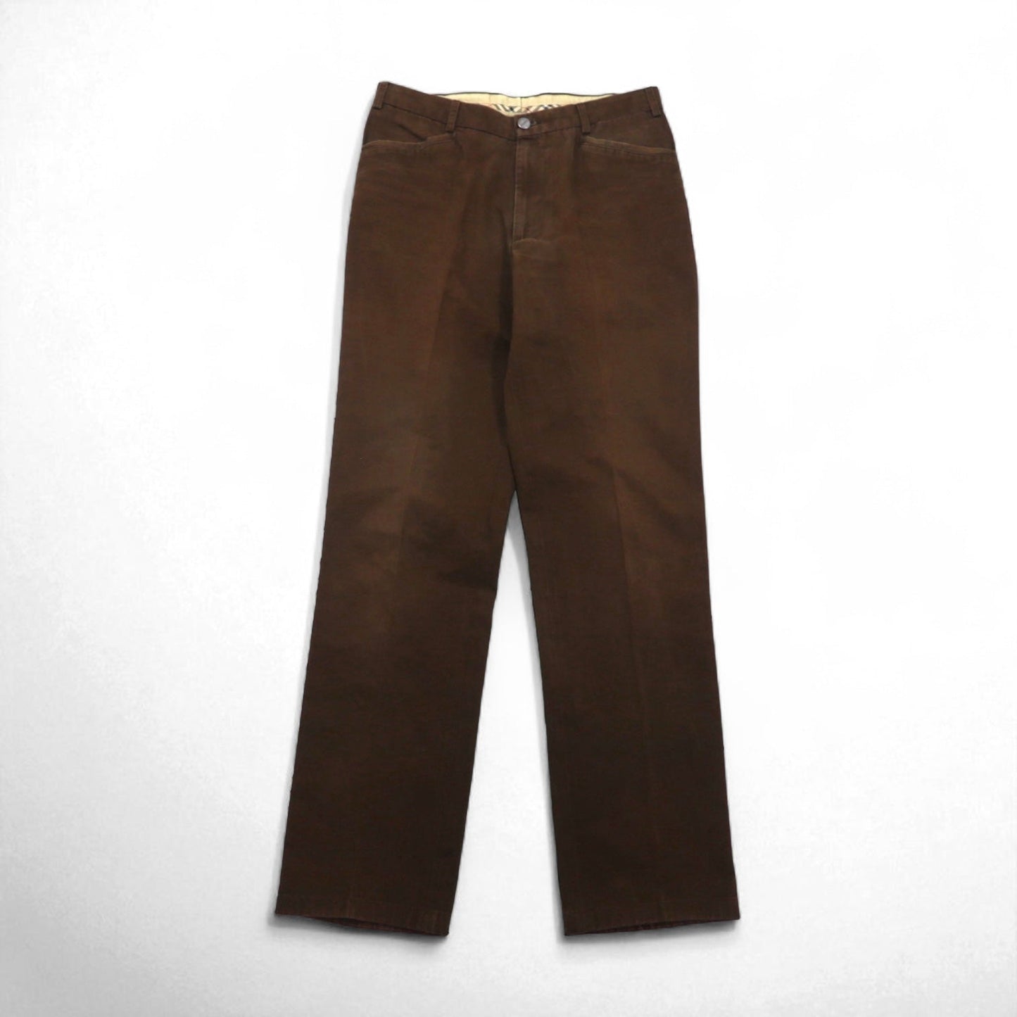 BURBERRY × DAVIDE CENCI センタープレス ストレート チノパンツ M ブラウン コットン