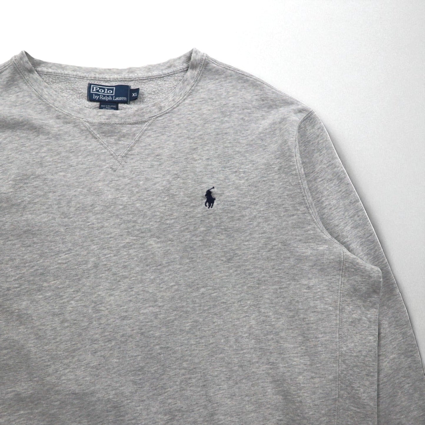 Polo by Ralph Lauren 90年代 クルーネック スウェット XL グレー 無地 スモールポニー刺繍
