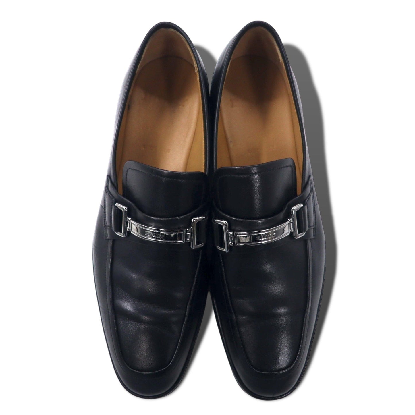 BALLY スイス製 ロゴプレート ビット ローファー 27.5cm ブラック レザー NEPTY/000