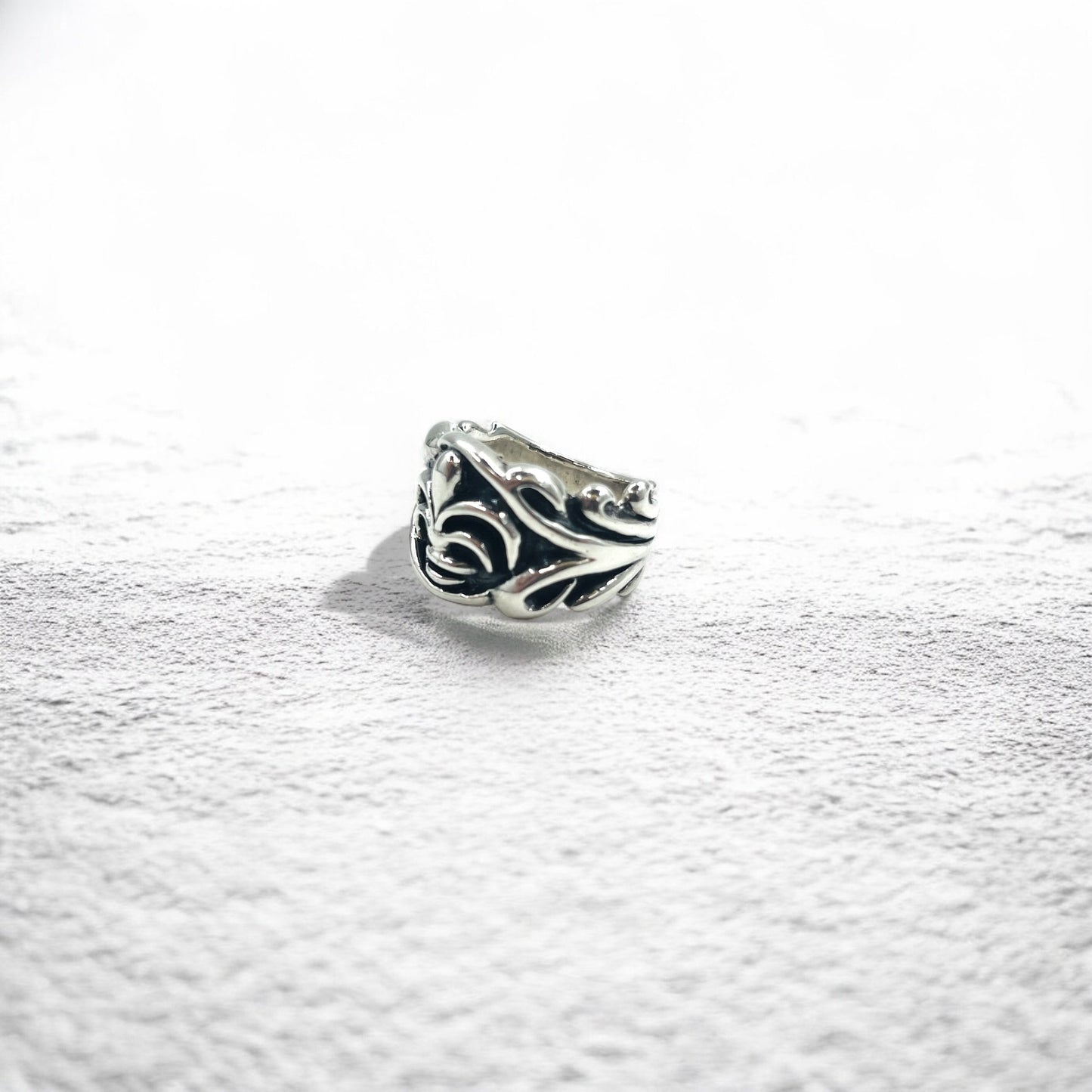 Vintage Silver Fleur de Lis Ring ユリ 紋章 リング 指輪 19号 シルバー 925 ゴシック パンク ロック