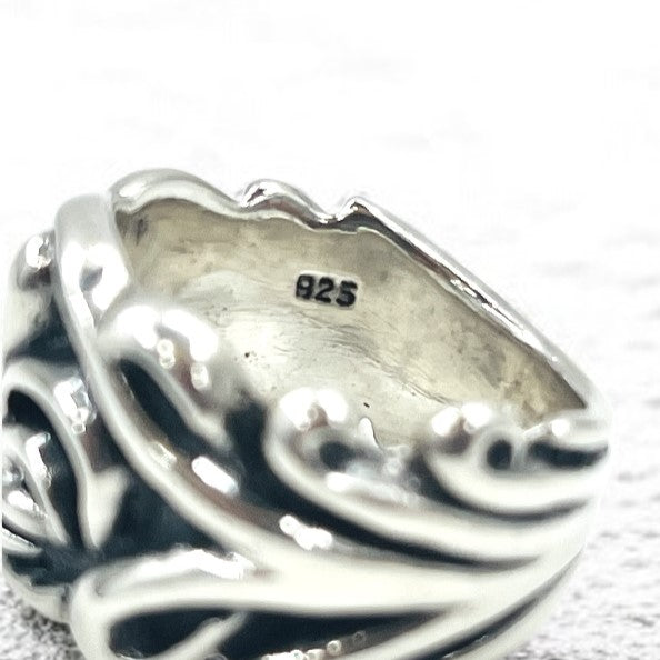 Vintage Silver Fleur de Lis Ring ユリ 紋章 リング 指輪 19号 シルバー 925 ゴシック パンク ロック