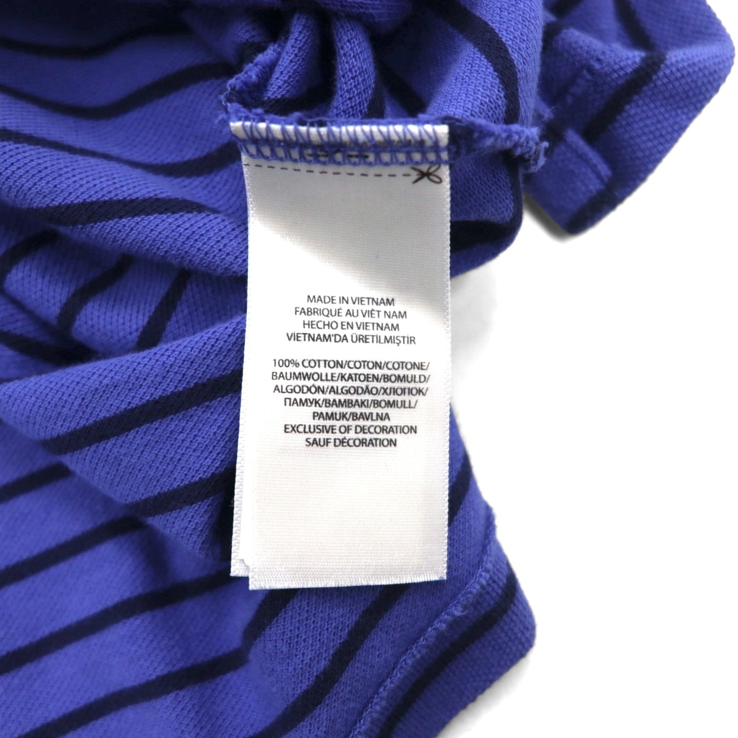 POLO RALPH LAUREN カスタムフィット ボーダー ポロシャツ XL CUSTOM FIT ブルー 鹿の子 スモールポニー刺繍