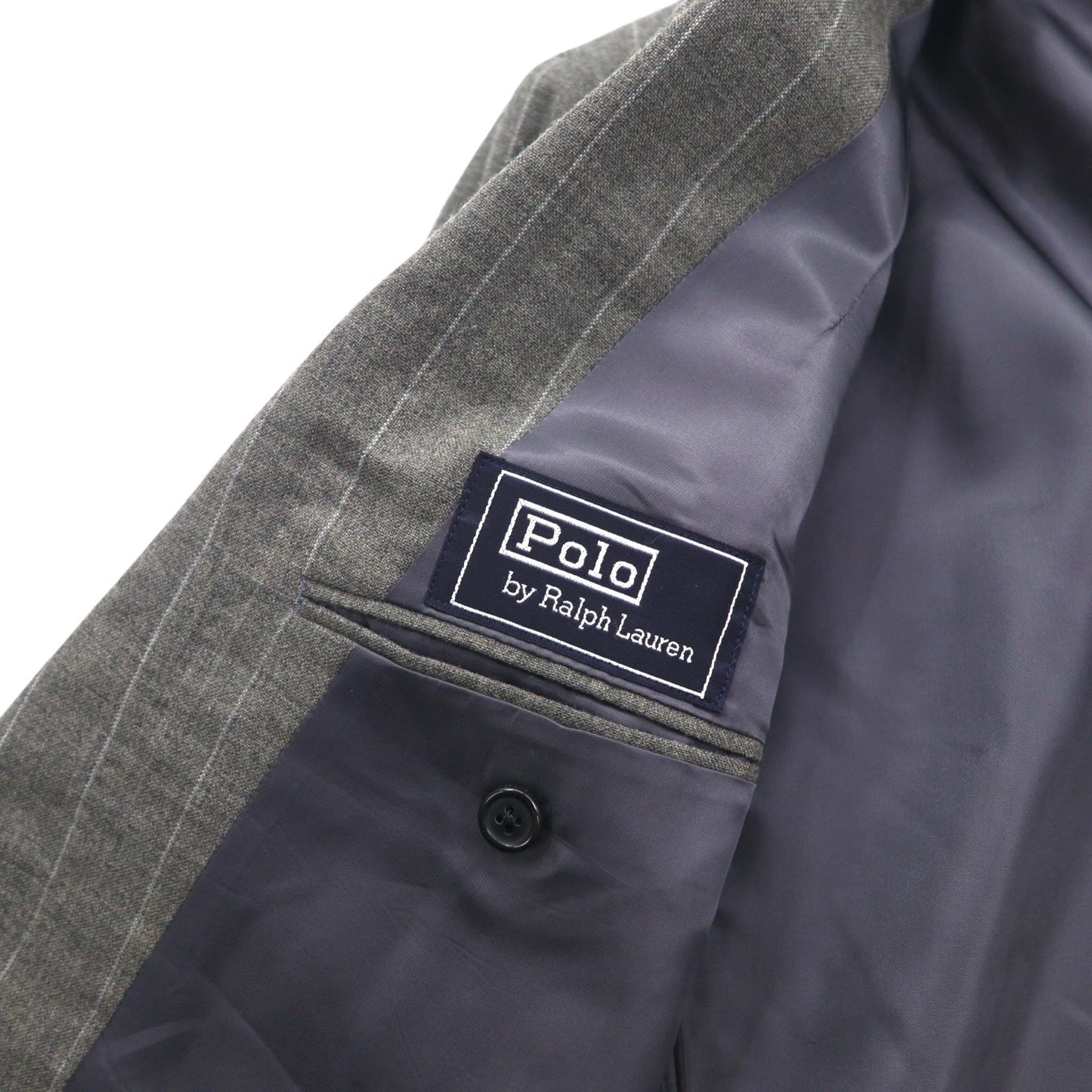 Polo by Ralph Lauren 90年代 3ピース スーツ セットアップ L グレー ストライプ ウール 日本製