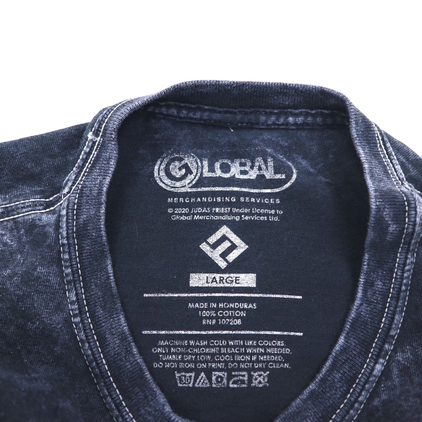 Judas Priest ジューダス プリースト ヘヴィメタル バンド Tシャツ バンT L ブラック ヴィンテージ加工 GLOBAL ホンジュラス製