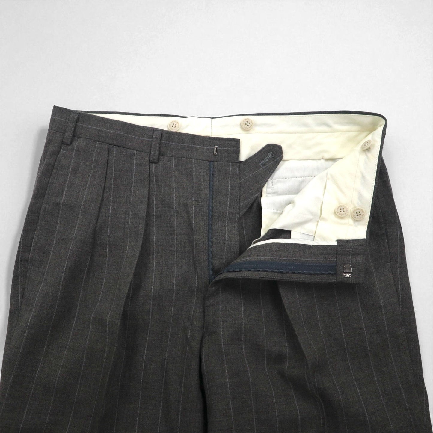 Polo by Ralph Lauren 90年代 3ピース スーツ セットアップ L グレー ストライプ ウール 日本製