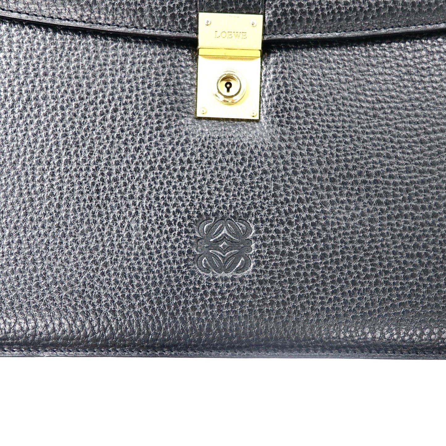 LOEWE ビジネスバッグ ブリーフケース アナグラム ブラック レザー