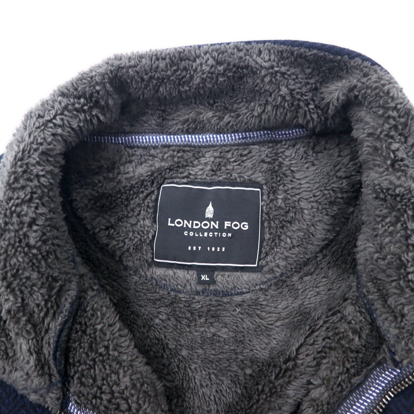 LONDON FOG COLLECTION ハーフジップ フリースジャケット XL ネイビー ポリエステル ビッグサイズ