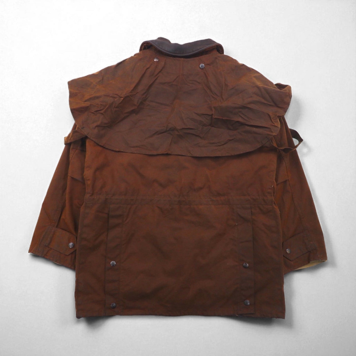 OUTBACK オイルド ハンティングジャケット L ブラウン 襟レザー ケープ付き COUNTRY MAN