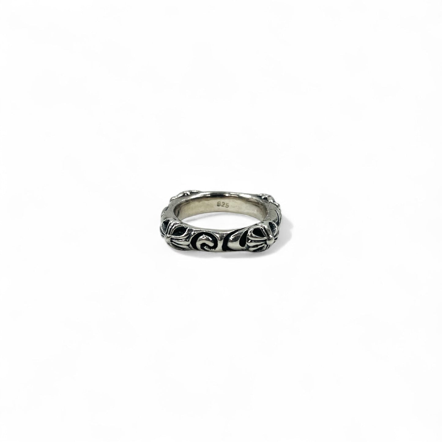 Vintage Gothic Silver Cross Band Ring スクエア フレア クロス リング 指輪 15号 シルバー 925 ゴシック