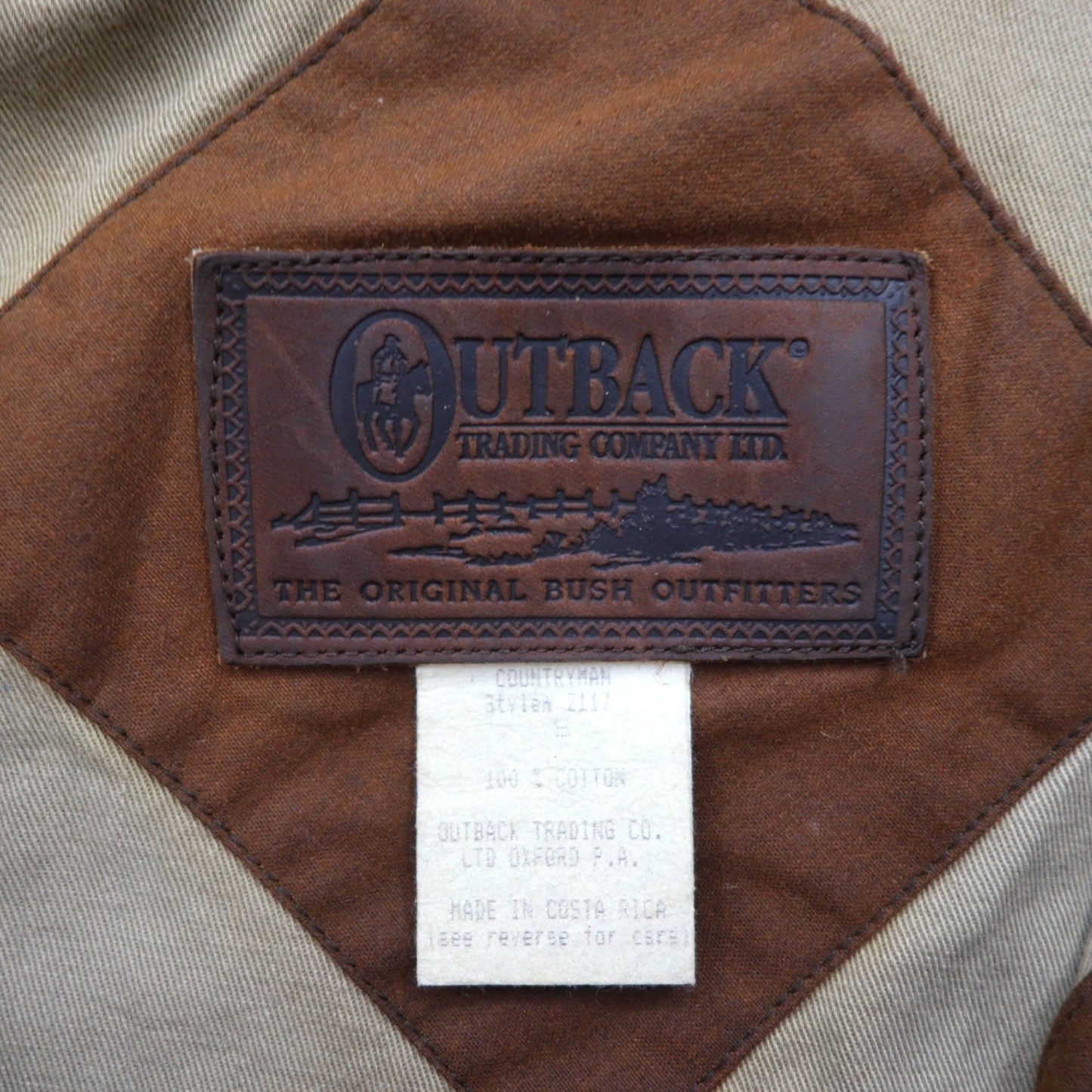 OUTBACK オイルド ハンティングジャケット L ブラウン 襟レザー ケープ付き COUNTRY MAN