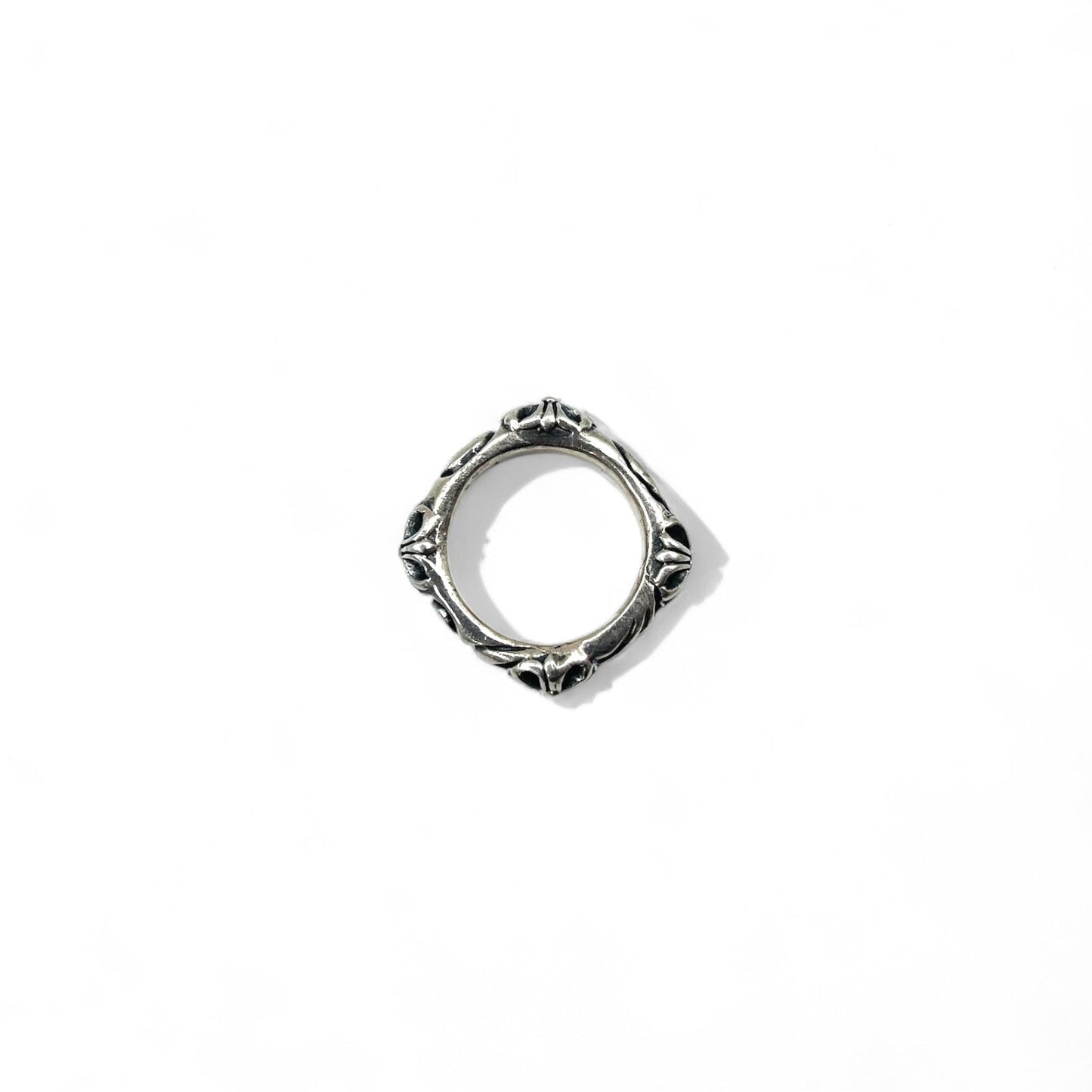 Vintage Gothic Silver Cross Band Ring スクエア フレア クロス リング 指輪 15号 シルバー 925 ゴシック