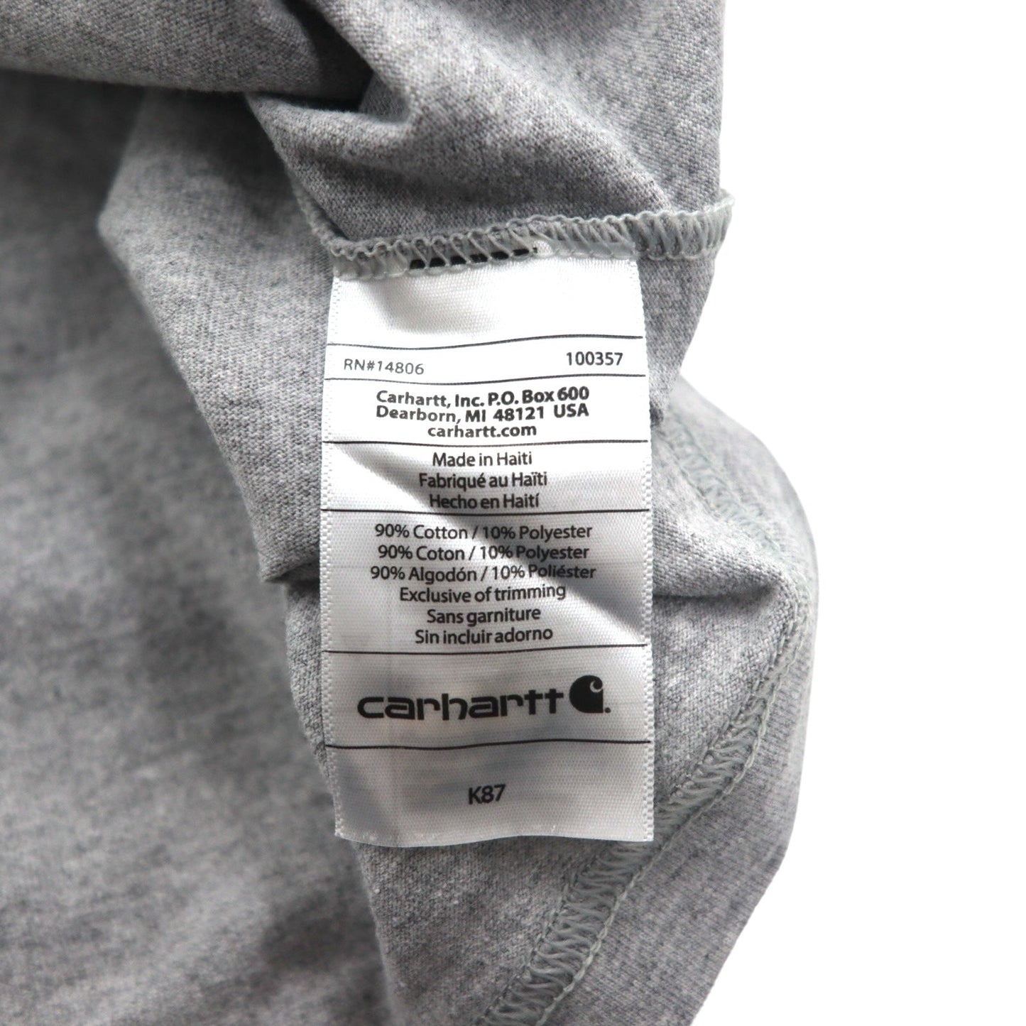 carhartt オリジナルフィット ポケット Tシャツ ポケTee 2XL TALL ORIGINAL FIT グレー コットン