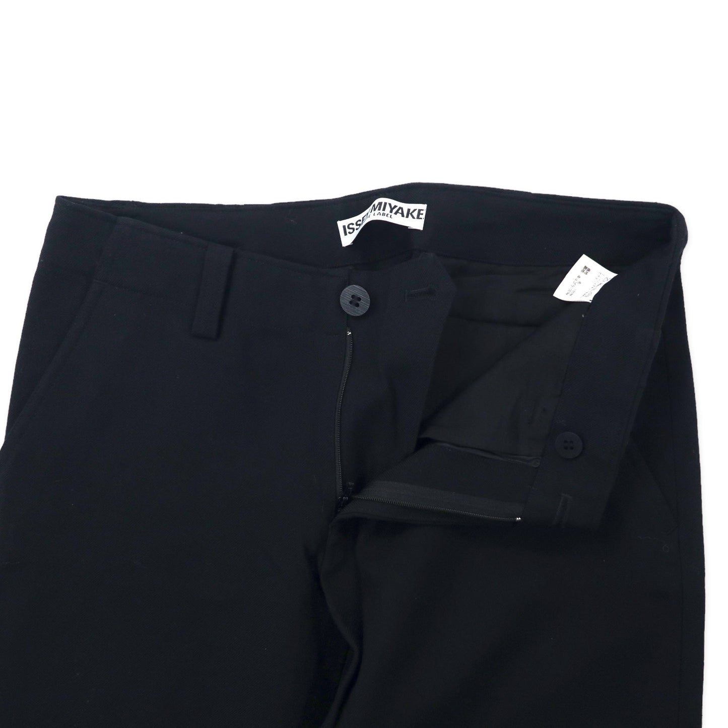 ISSEY MIYAKE WHITE LABEL ブーツカット スラックスパンツ 2 ブラック ウール ギャバジン IM34FF585 日本製