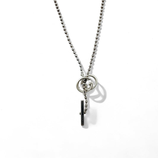 GUCCI ボールチェーン シルバー ネックレス ペンダント Ag925 インターロッキングG イタリア製