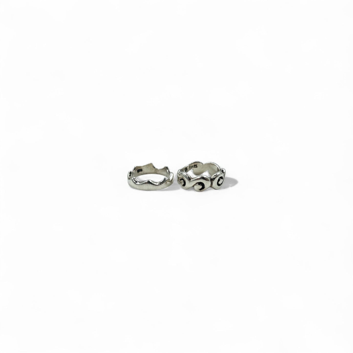 Maori warriors マオリ族 2連 ウェーブ リング 指輪 18号 シルバー 925 唐草