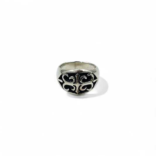 Vintage Silver Signet Ring シグネット フレア クロス リング 指輪 17号 シルバー 925 ゴシック