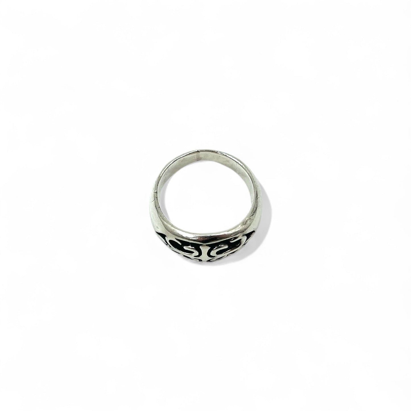 Vintage Silver Signet Ring シグネット フレア クロス リング 指輪 17号 シルバー 925 ゴシック