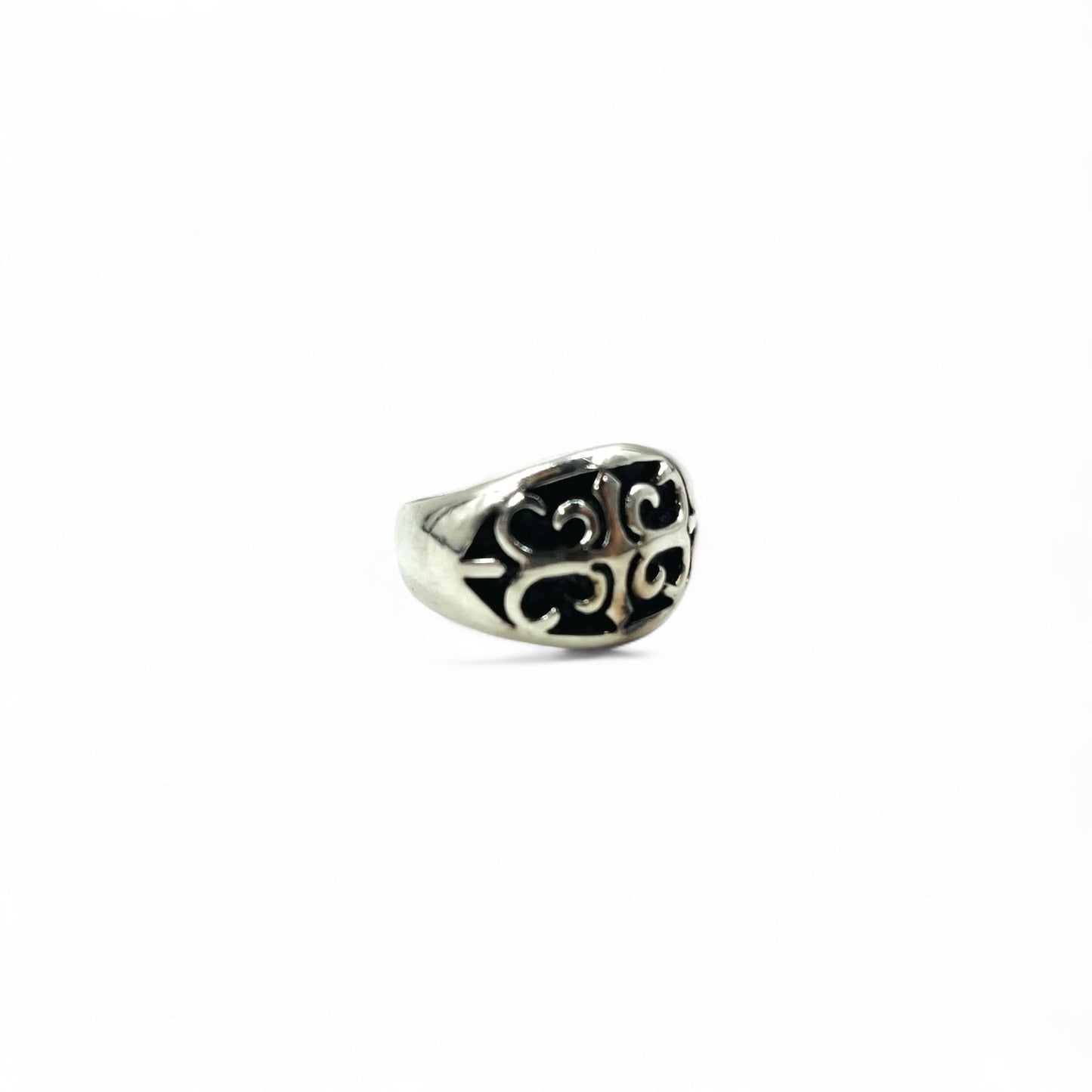 Vintage Silver Signet Ring シグネット フレア クロス リング 指輪 17号 シルバー 925 ゴシック