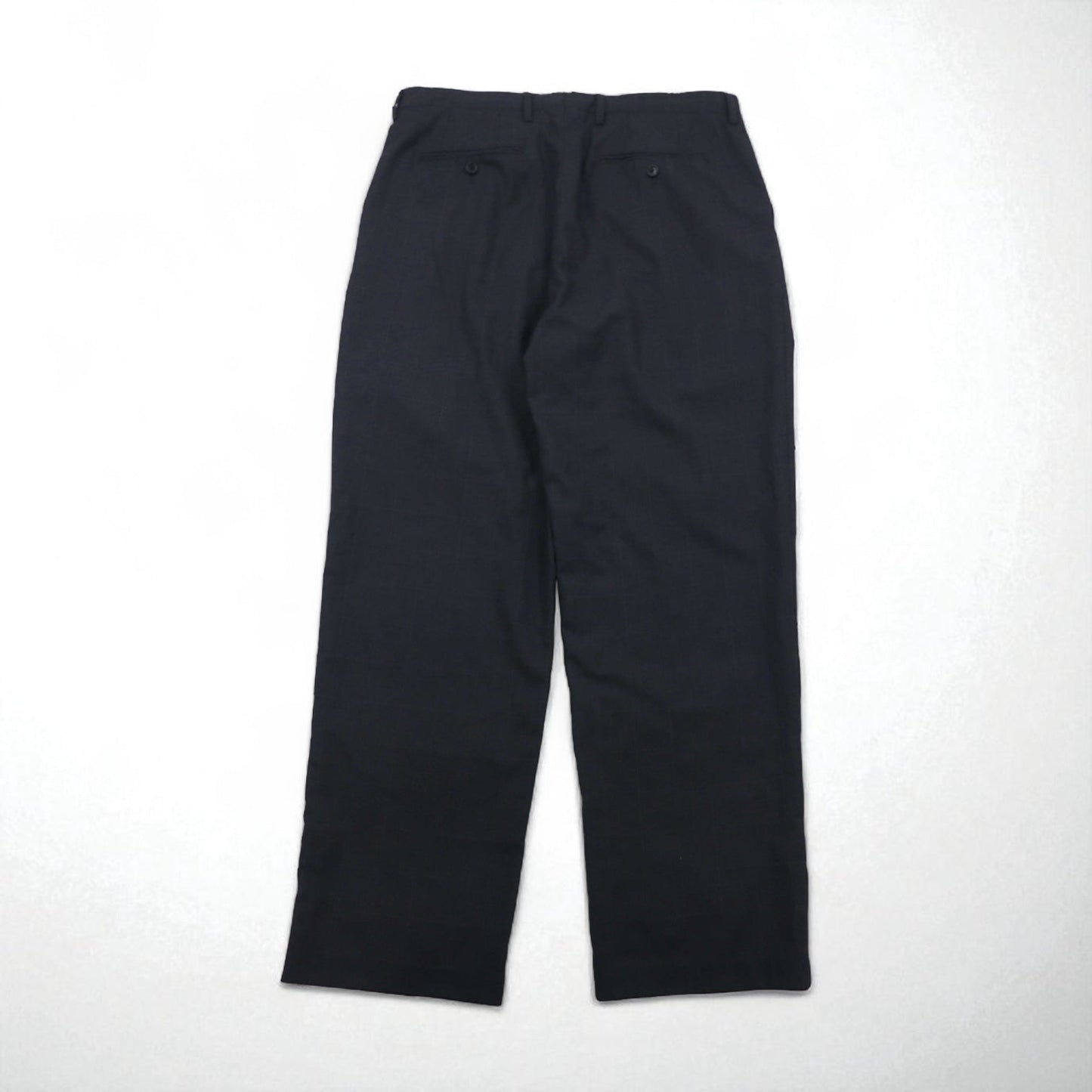 NAUTICA RIGGER クラシックフィット 2タック ワイド スラックスパンツ L グレー チェック ウール
