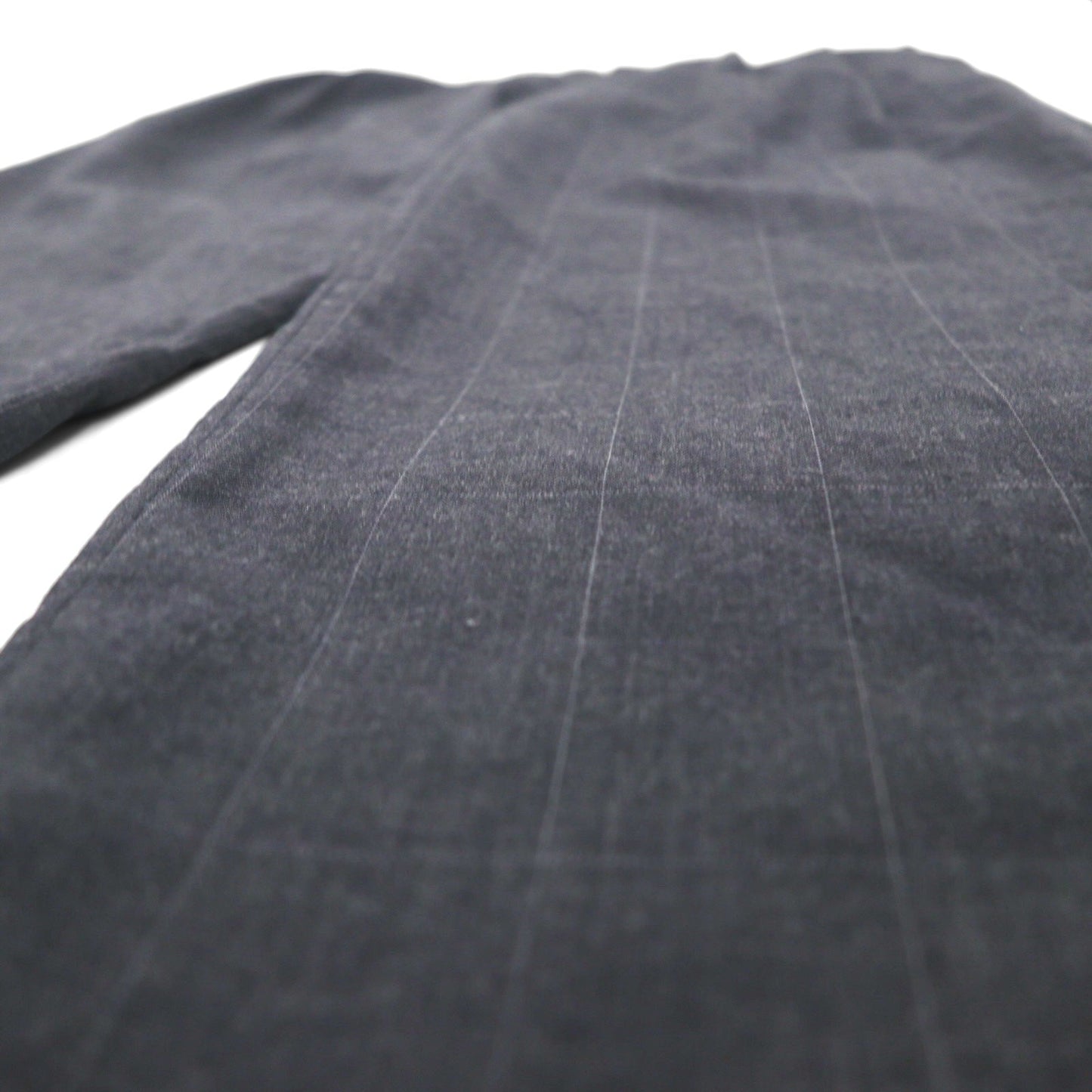 NAUTICA RIGGER クラシックフィット 2タック ワイド スラックスパンツ L グレー チェック ウール