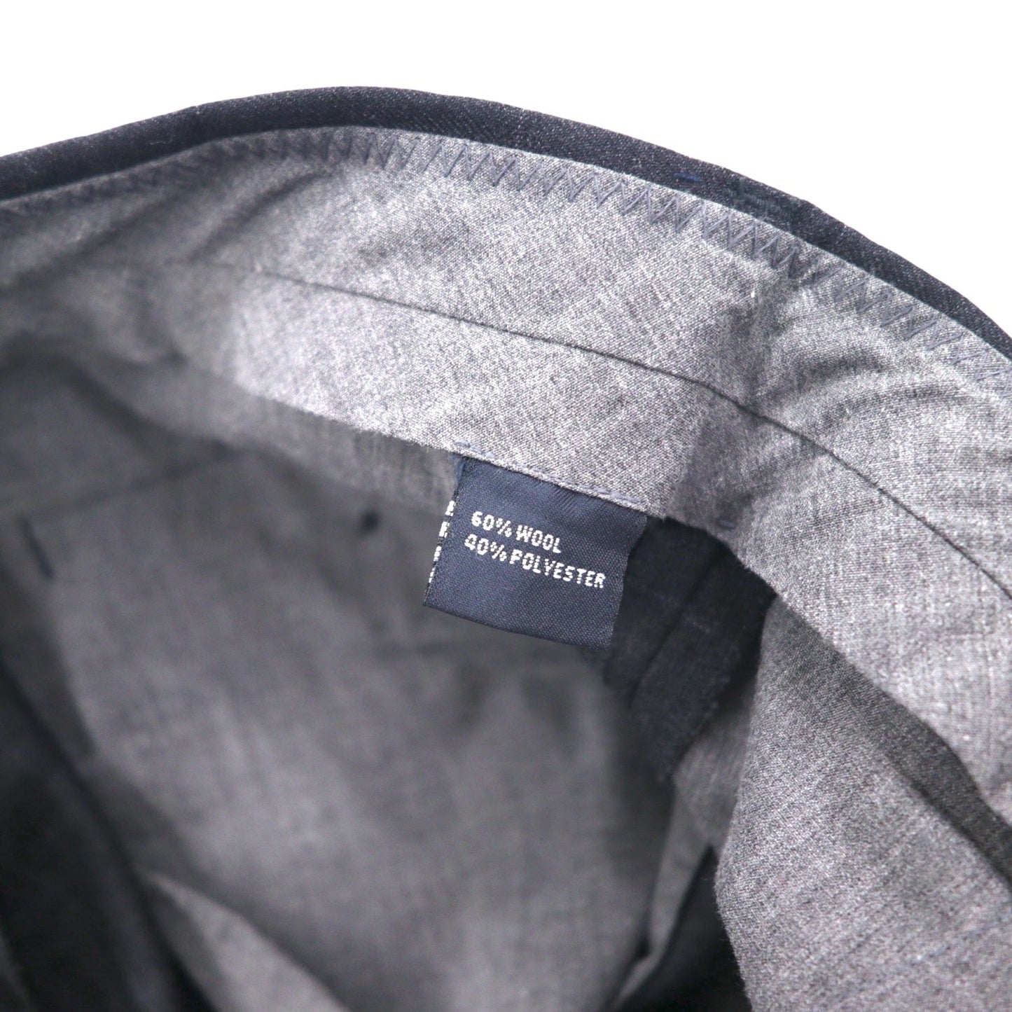 NAUTICA RIGGER クラシックフィット 2タック ワイド スラックスパンツ L グレー チェック ウール
