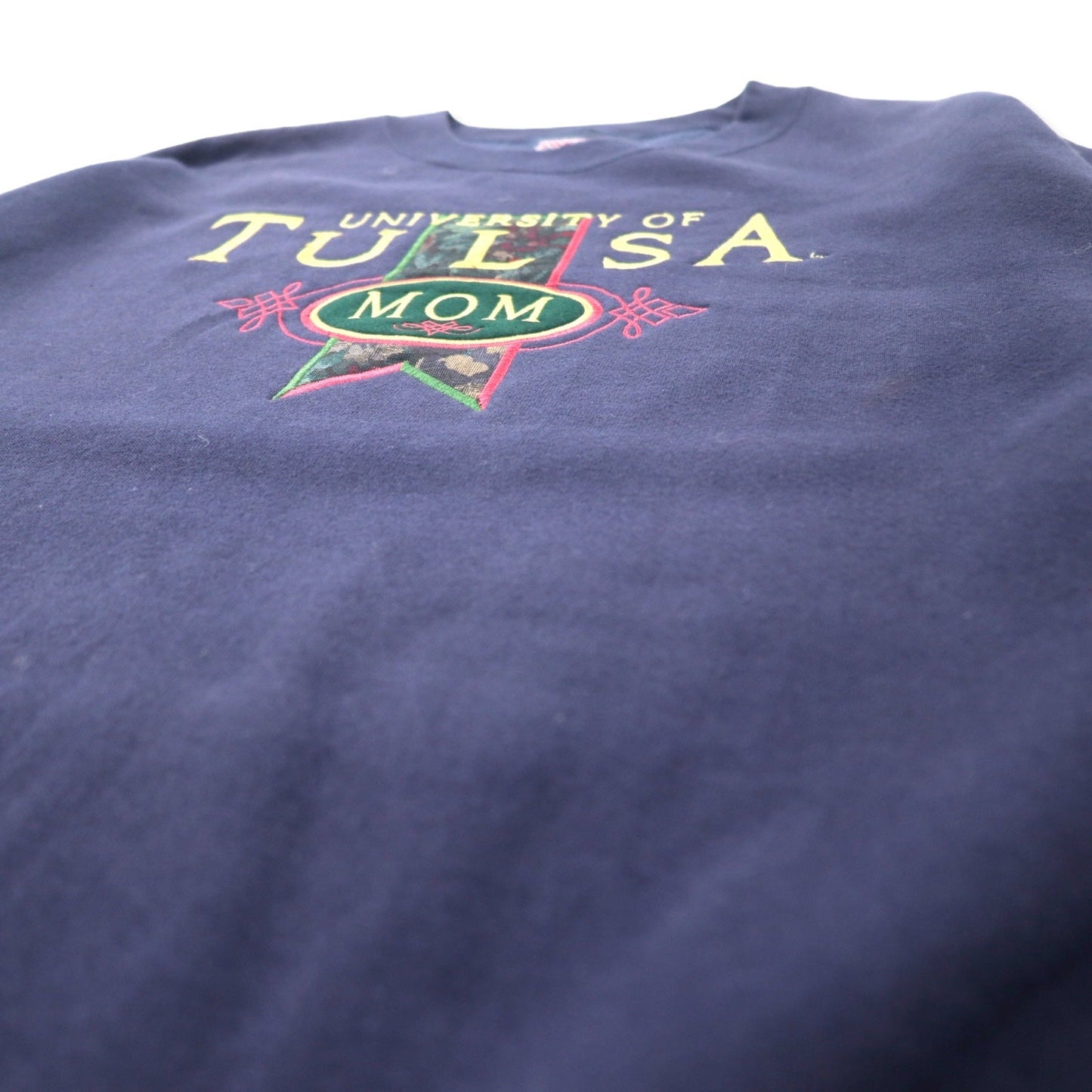 JAN SPORT USA製 90年代 カレッジ刺繍 スウェット M ネイビー コットン 裏起毛 UNIVERSITY OF TULSA