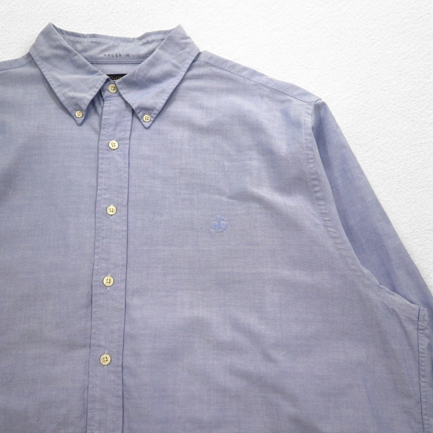 Brooks Brothers スーピマコットン オックスフォード ボタンダウンシャツ 2XL ブルー ビッグサイズ ワンポイントロゴ