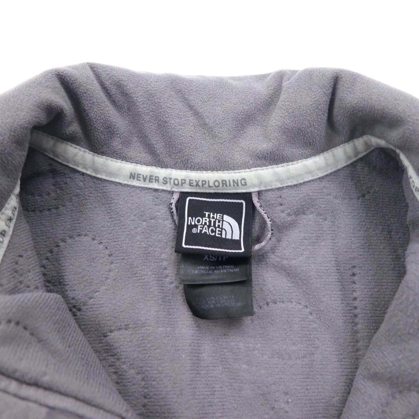 THE NORTH FACE フリースライナー インサレーションジャケット 中綿 XS グレー ポリエステル ロゴ 刺繍 ドローコード