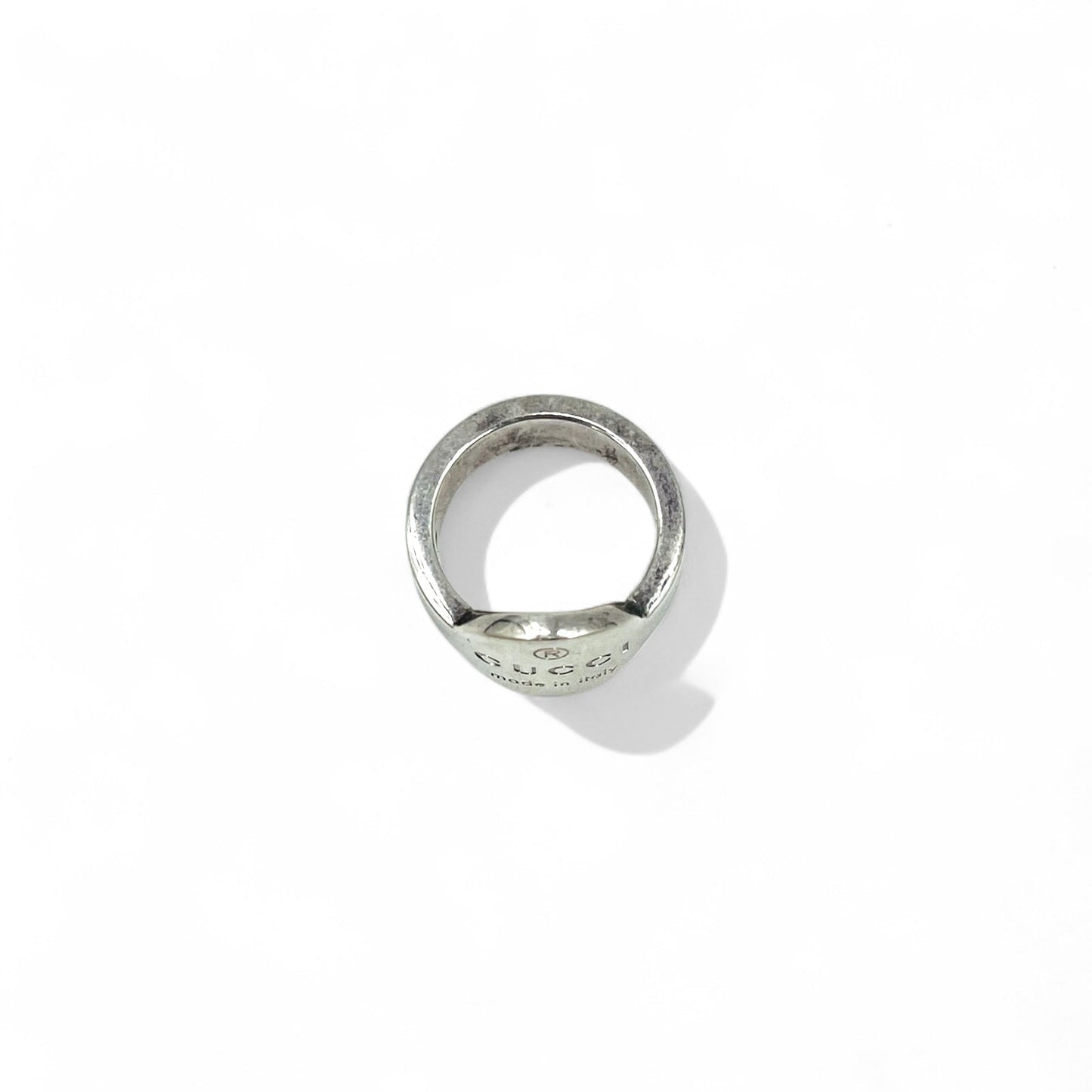 GUCCI トレードマーク オーバル ロゴ リング 10号 シルバー 925