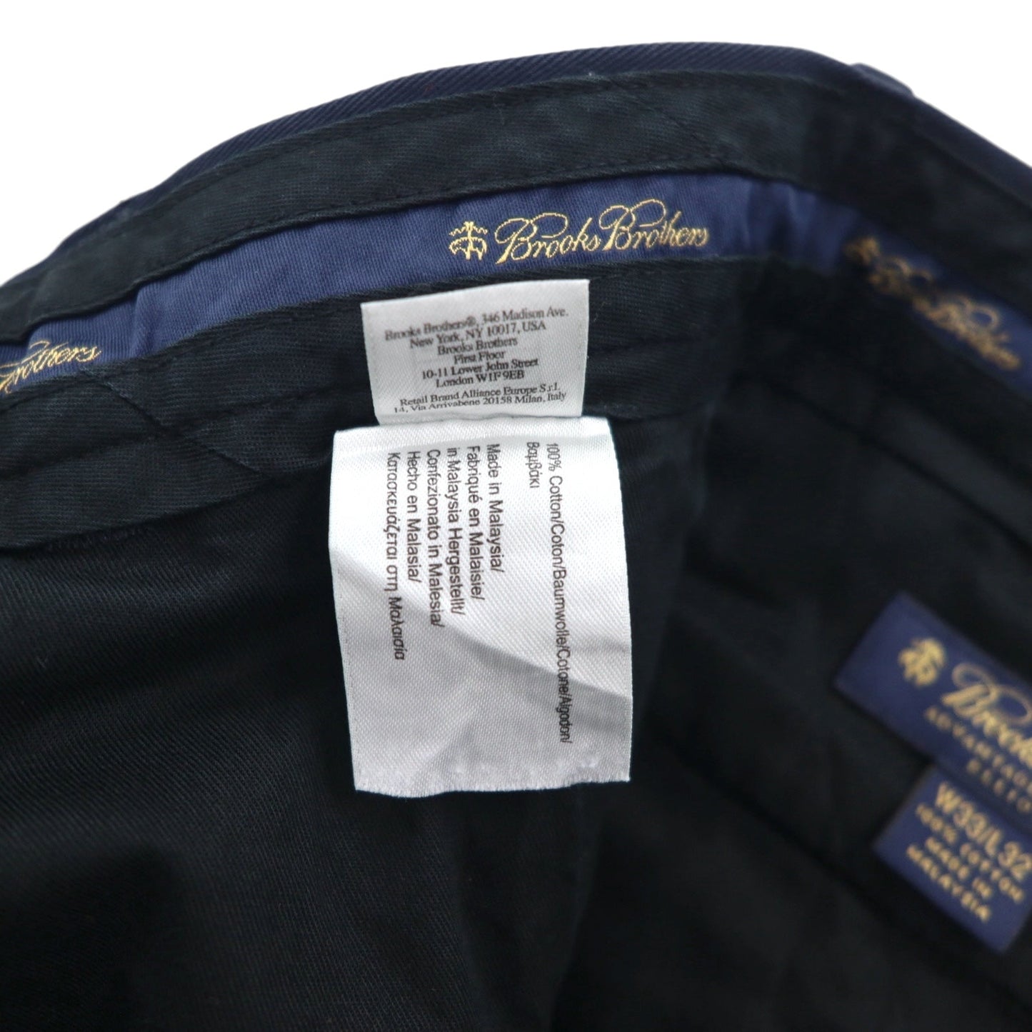 Brooks Brothers ADVANTAGE CHINO ELLIOT 2タック ワイド チノパンツ M ネイビー コットン