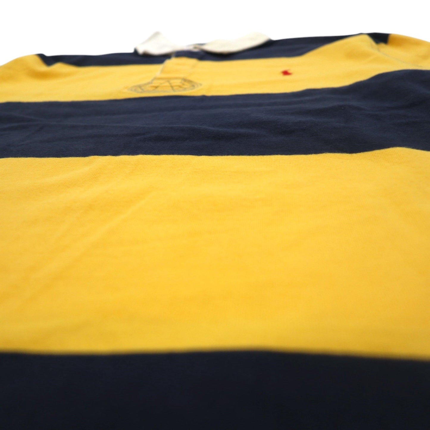 Polo by Ralph Lauren 90年代 ボーダー ラガーシャツ S イエロー コットン スモールポニー刺繍