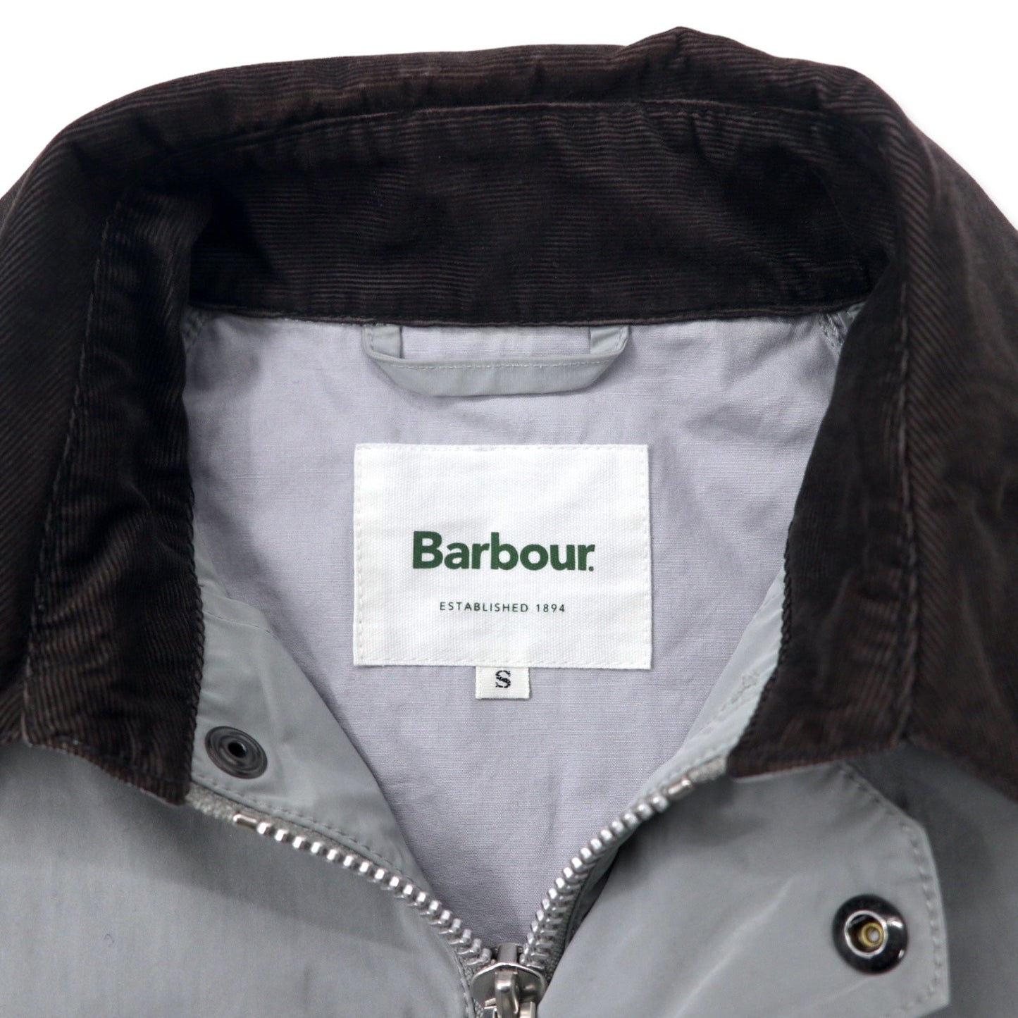 Barbour ビデイル BEDALE SL ジャケット S グレー ポリエステル 襟コーデュロイ 1701085