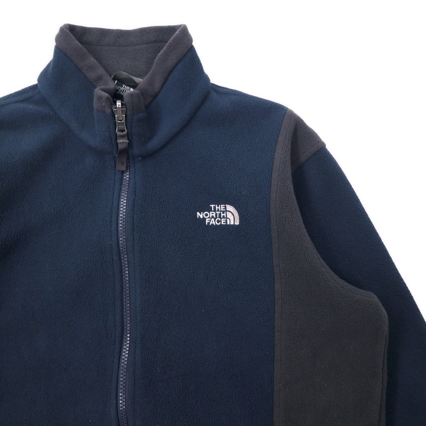 THE NORTH FACE フルジップ フリースジャケット M ネイビー ポリエステル ロゴ刺繍