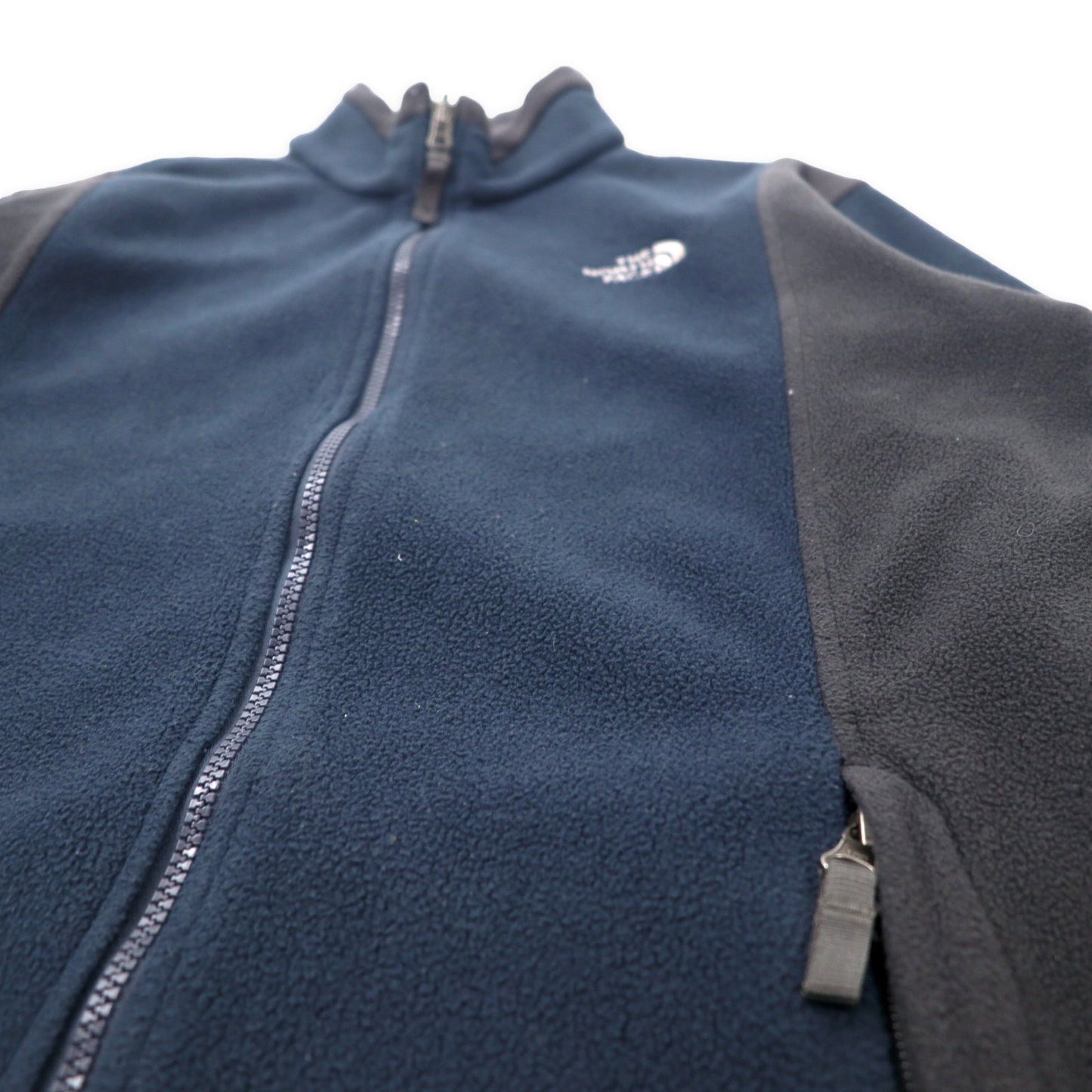 THE NORTH FACE フルジップ フリースジャケット M ネイビー ポリエステル ロゴ刺繍