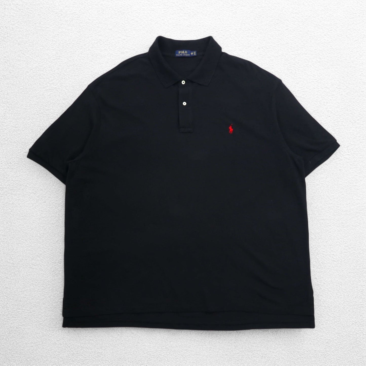 POLO RALPH LAUREN ポロシャツ 4XL BIG ビッグサイズ ブラック コットン 鹿の子 スモールポニー刺繍