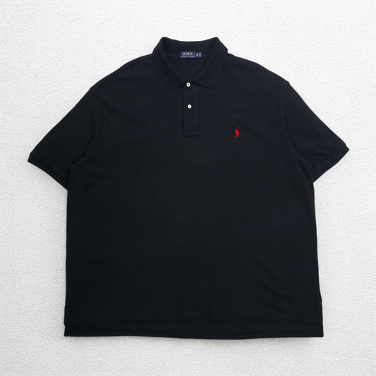 POLO RALPH LAUREN ポロシャツ 4XL BIG ビッグサイズ ブラック コットン 鹿の子 スモールポニー刺繍