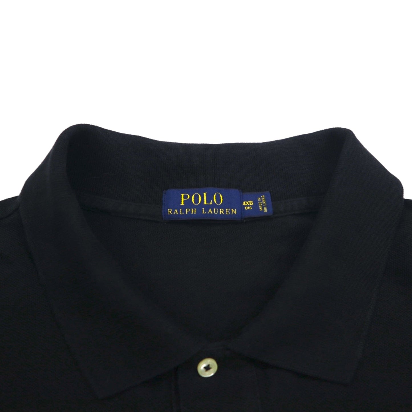 POLO RALPH LAUREN ポロシャツ 4XL BIG ビッグサイズ ブラック コットン 鹿の子 スモールポニー刺繍