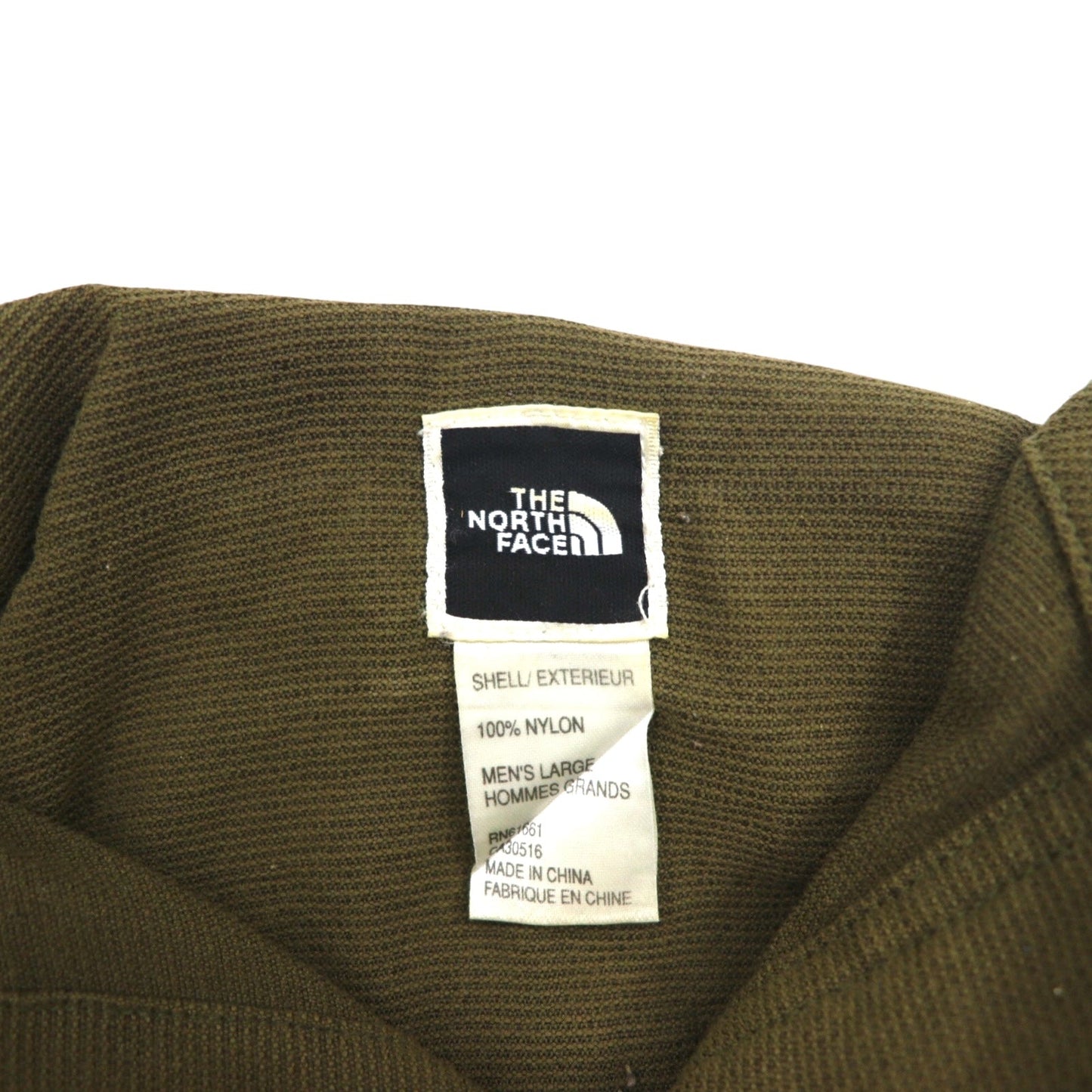 THE NORTH FACE アウトドア ナイロン ワークシャツ L カーキ 胸ポケット US規格