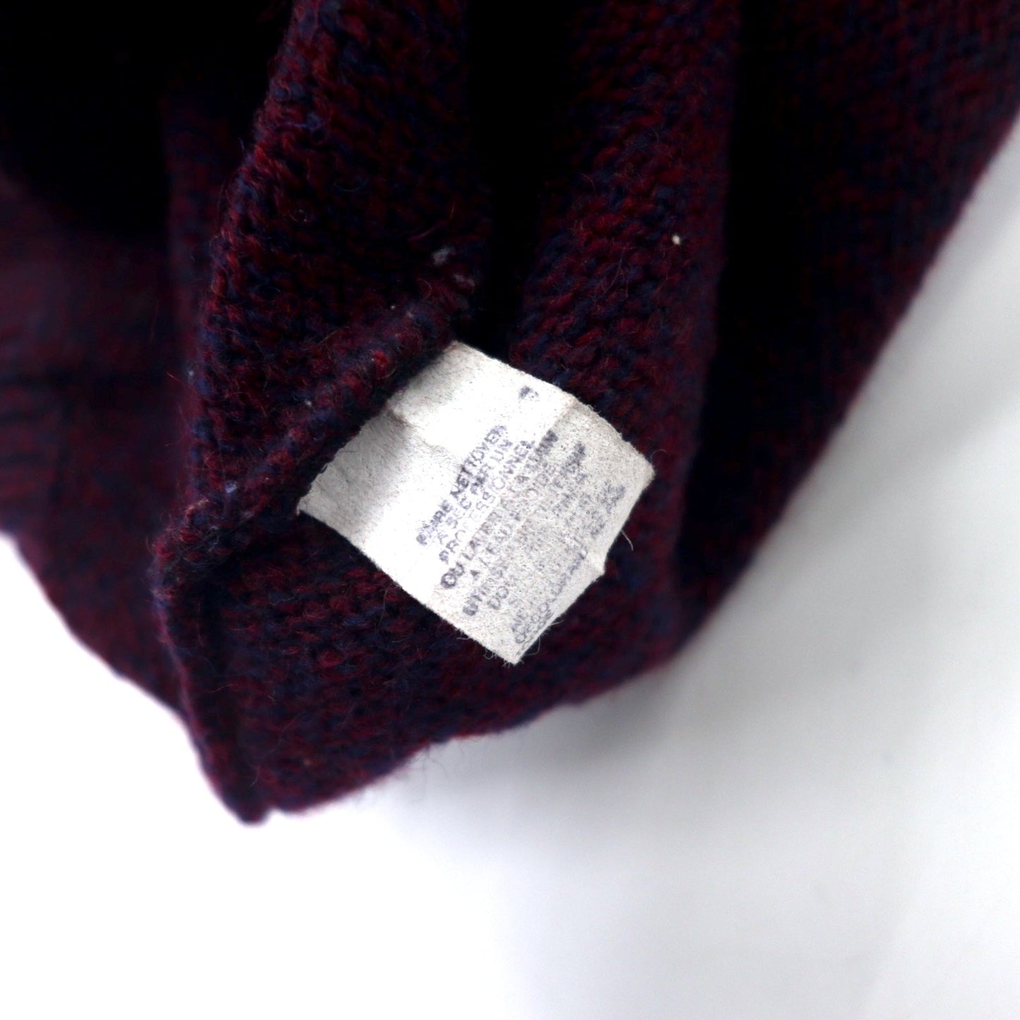 Eddie Bauer USA製 90年代 ショールカラー ニット セーター XL パープル ウール 黒タグ ビッグサイズ