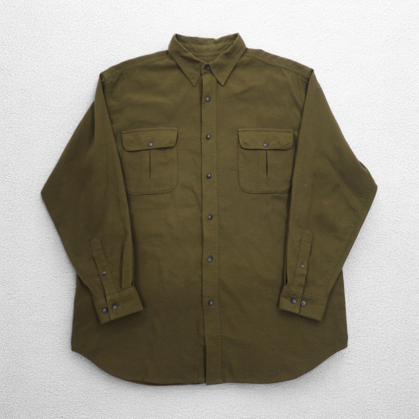 THE NORTH FACE アウトドア ナイロン ワークシャツ L カーキ 胸ポケット US規格