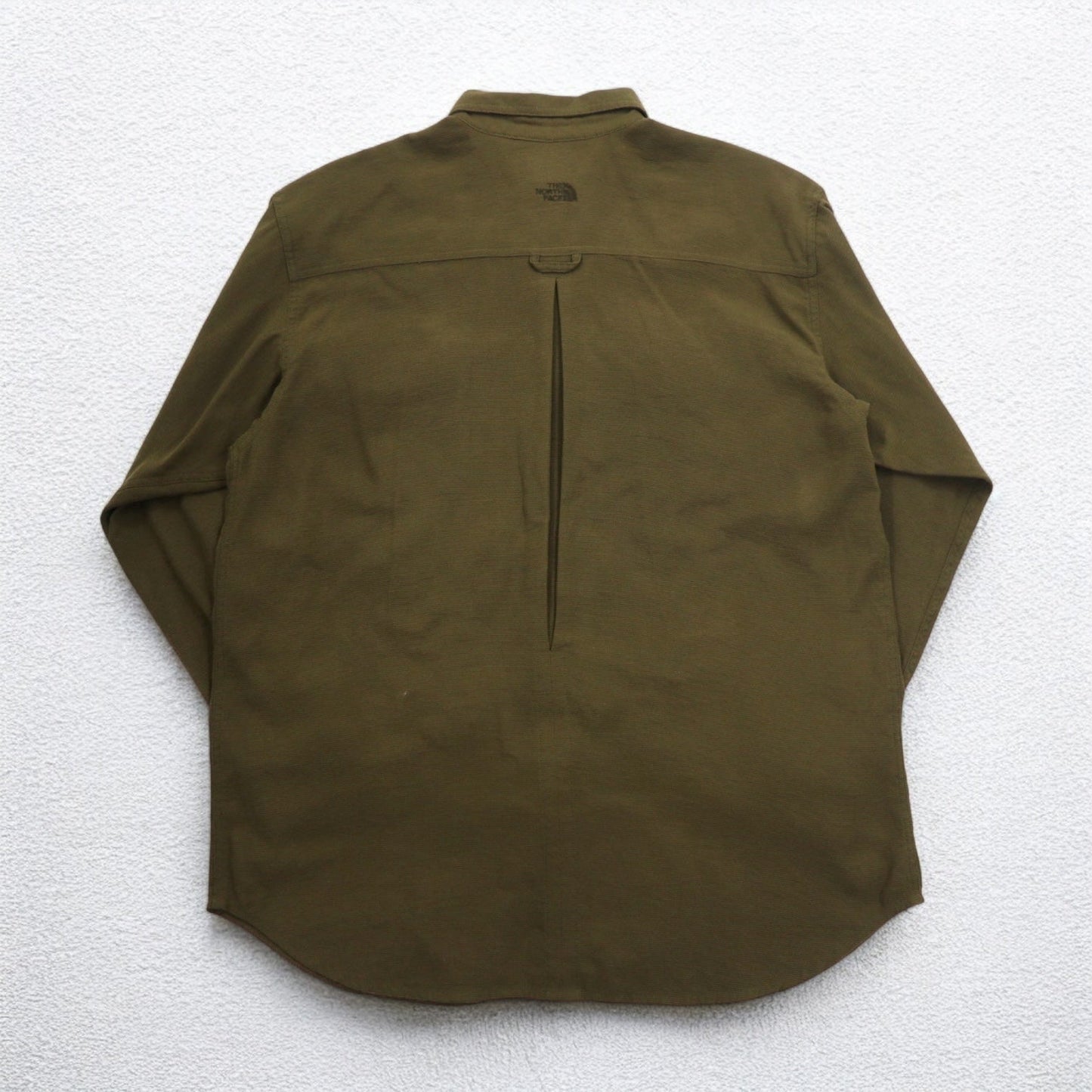 THE NORTH FACE アウトドア ナイロン ワークシャツ L カーキ 胸ポケット US規格